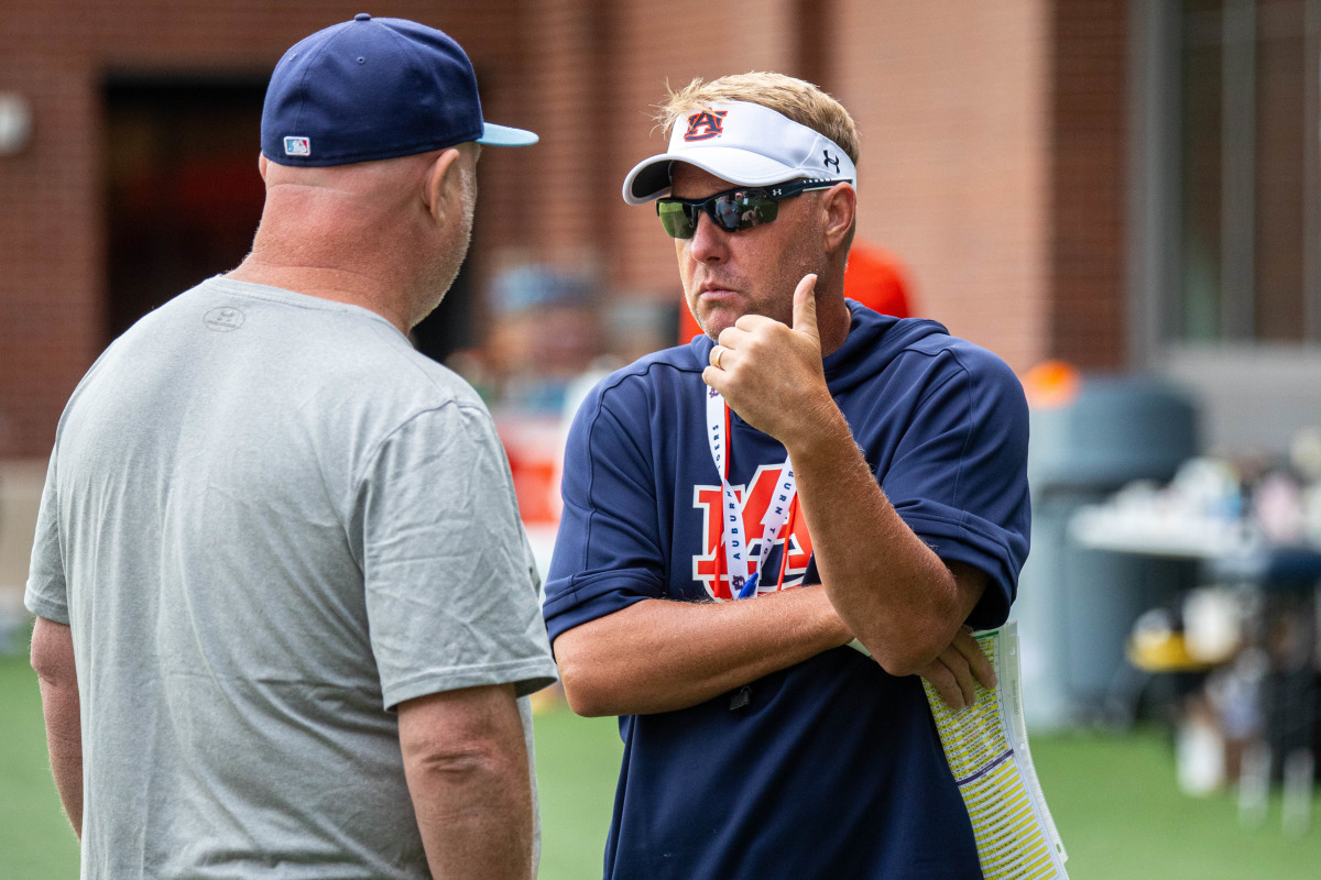 Hugh Freeze at Auburn football practice - Eric Starling/Auburn Daily