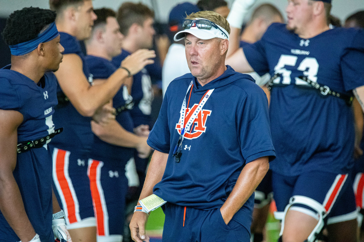 Hugh Freeze at Auburn football practice - Eric Starling/Auburn Daily