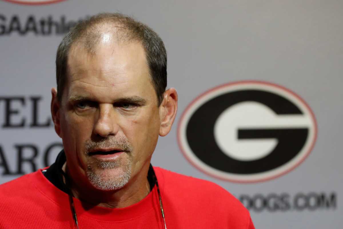 Georgia Offensive Coordinator Mike Bobo speaks to the media about the start of the season in Athens, Ga., on Thursday, Aug. 10, 2023.