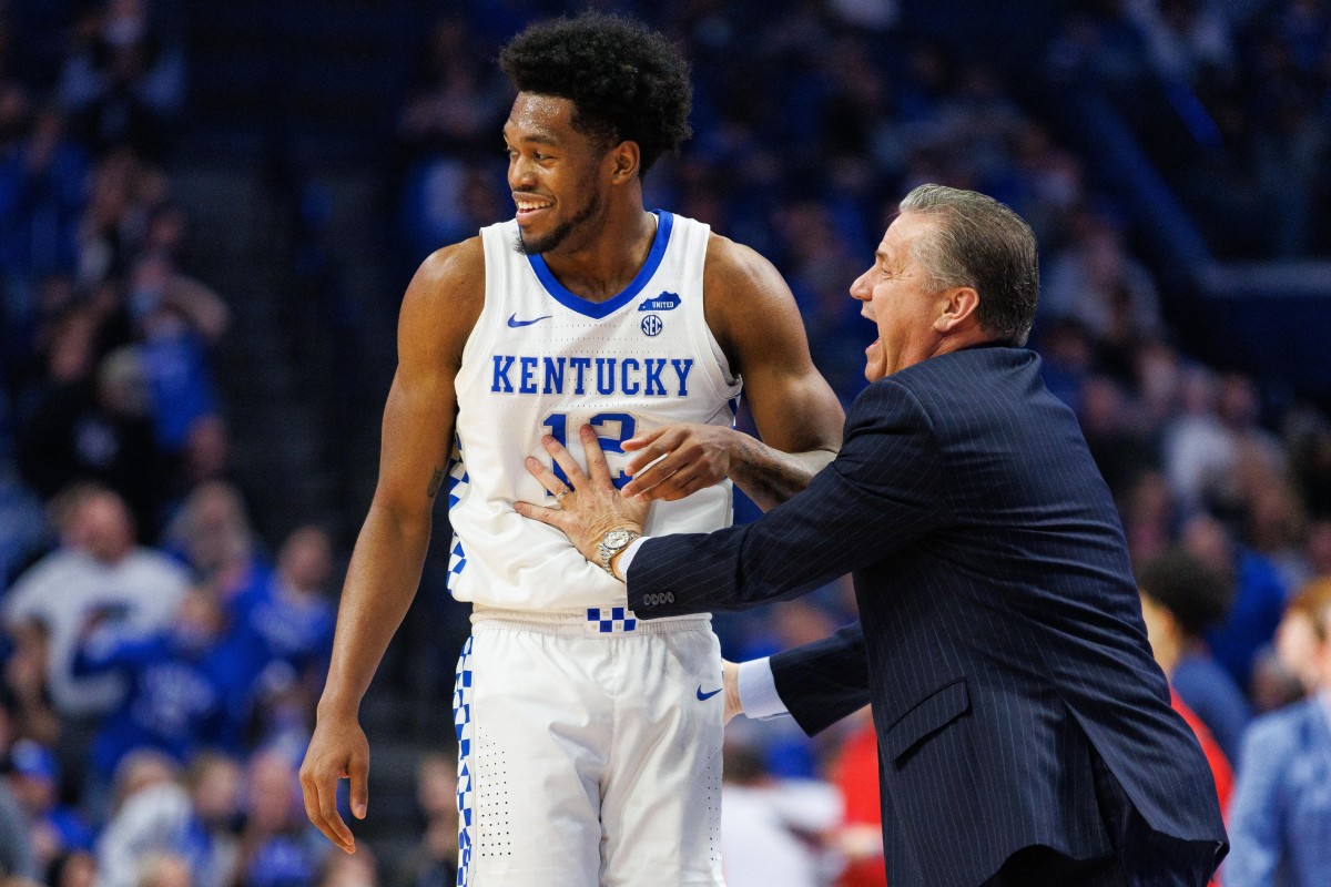 Keion Brooks Jr. and John Calipari have different reactions to what happened on the court.