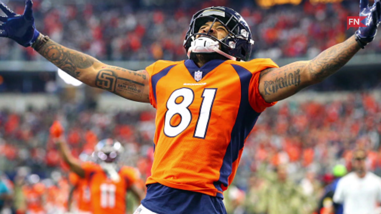 Denver Broncos wide receiver Tim Patrick (81) against the New York Jets  during the first half of an NFL football game, Sunday, Sept. 26, 2021, in  Denver. (AP Photo/David Zalubowski Stock Photo - Alamy