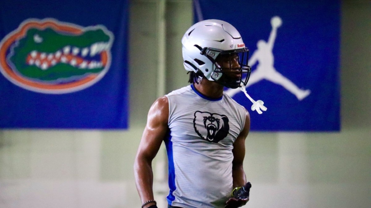 Florida Gators DB commit Sharif Denson participating in the Swamp Shootout 7-on-7 tournament in Gainesville.