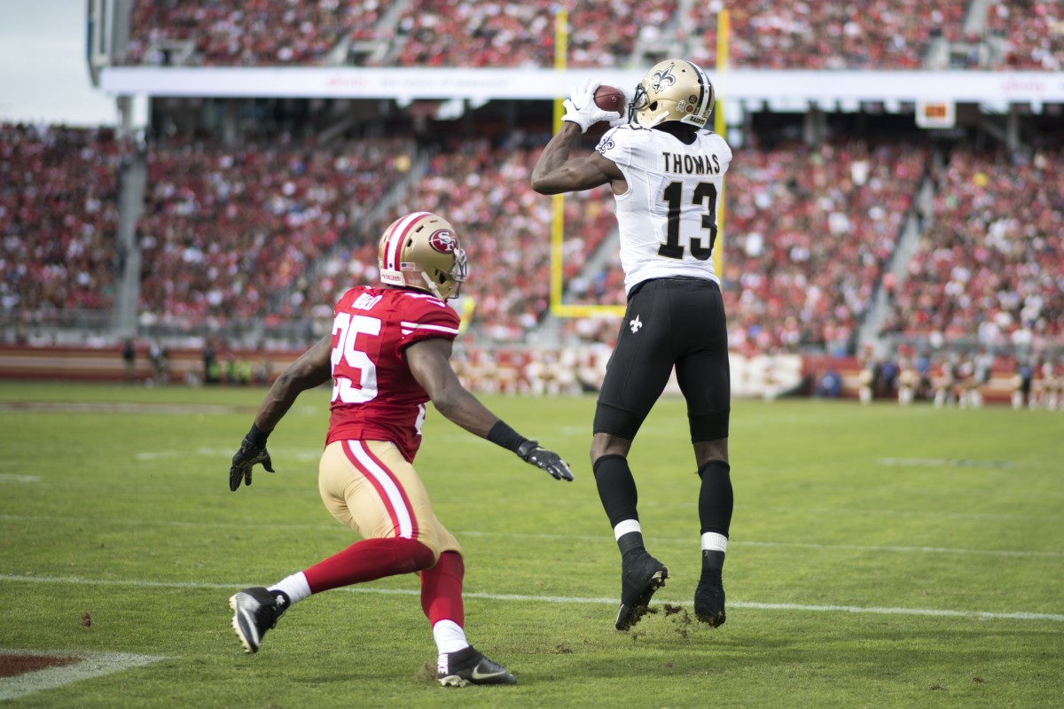 New Orleans Saints wide receiver Michael Thomas (13) during the NFL  football game between the New Orleans Saints and the Carolina Panthers on  Sunday September 24, 2017 in Charlotte, NC. Jacob Kupferman/CSM