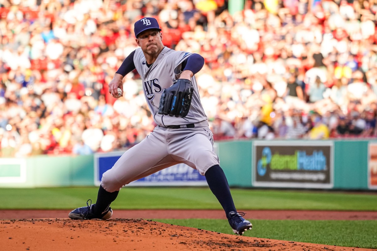 St. Petersburg, FL. USA; Tampa Bay Rays starting pitcher Corey