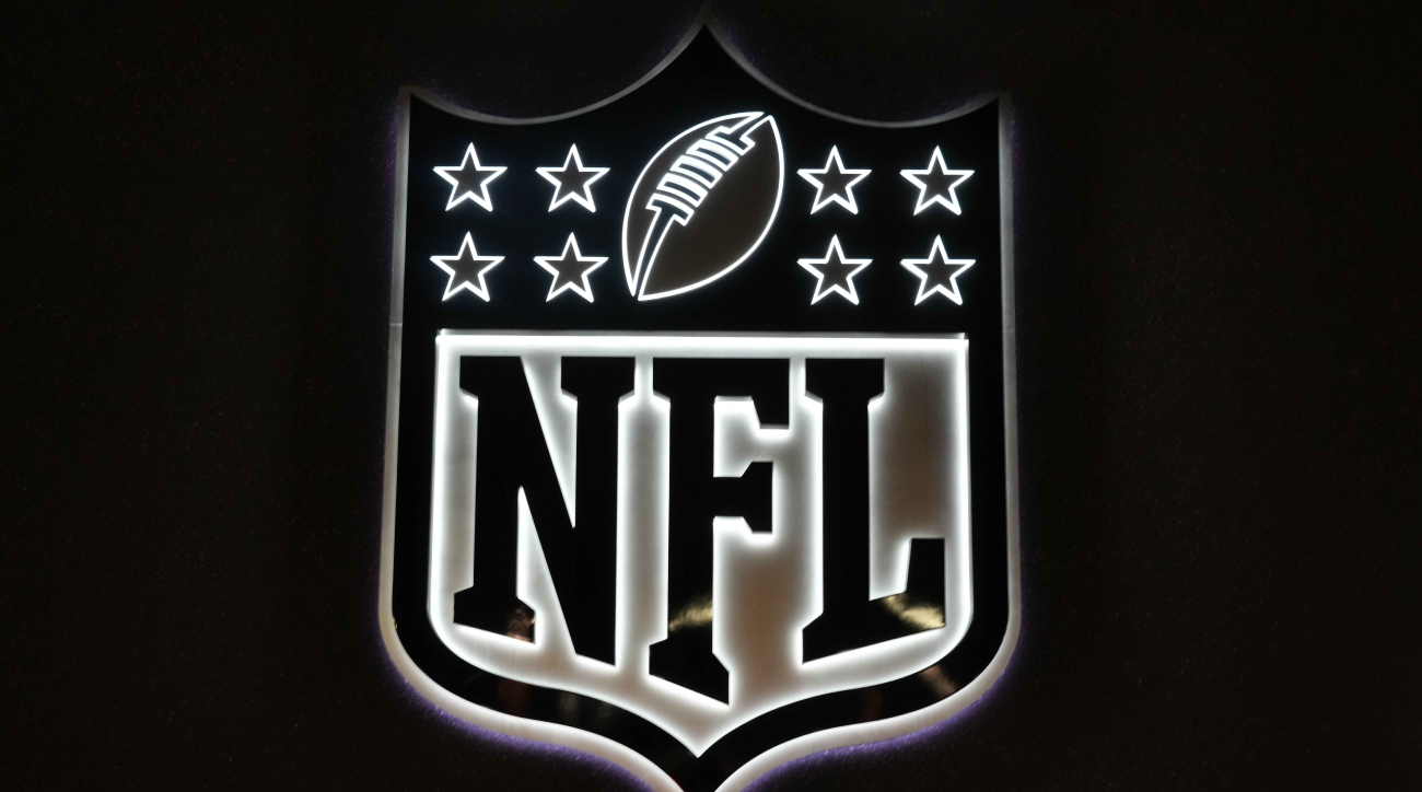 The Flag with the NFL Logo on Background of Sky Editorial