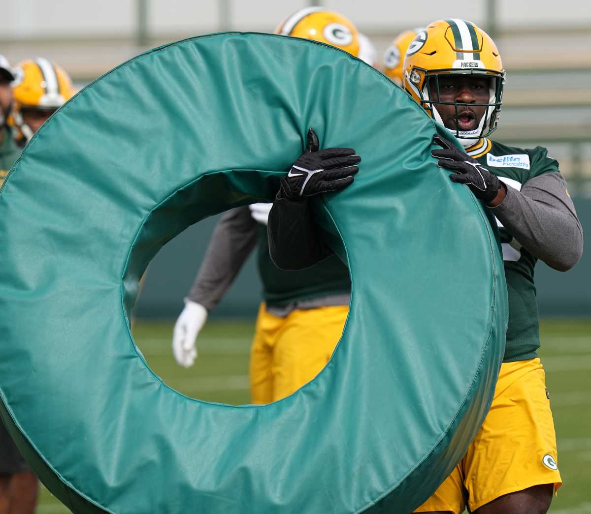 green bay packers inflatable football player