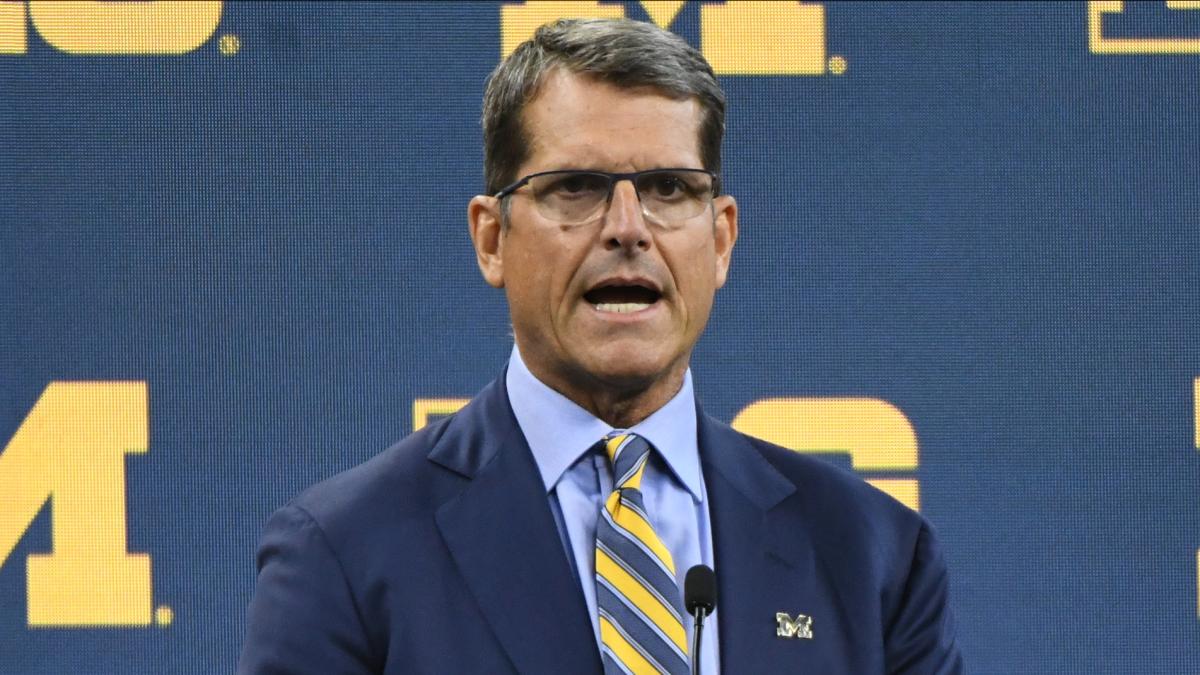 Michigan’s Jim Harbaugh Talks Goals For 2022, QB Battle - Sports ...