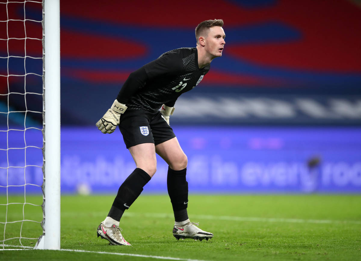 Dean Henderson pictured on his England debut against Ireland in November 2021