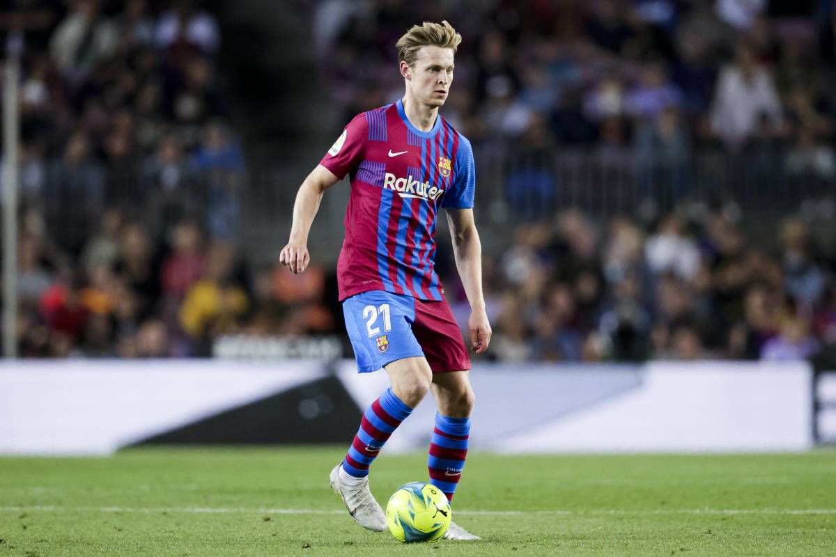 Frenkie de Jong pictured in action for Barcelona in May 2022