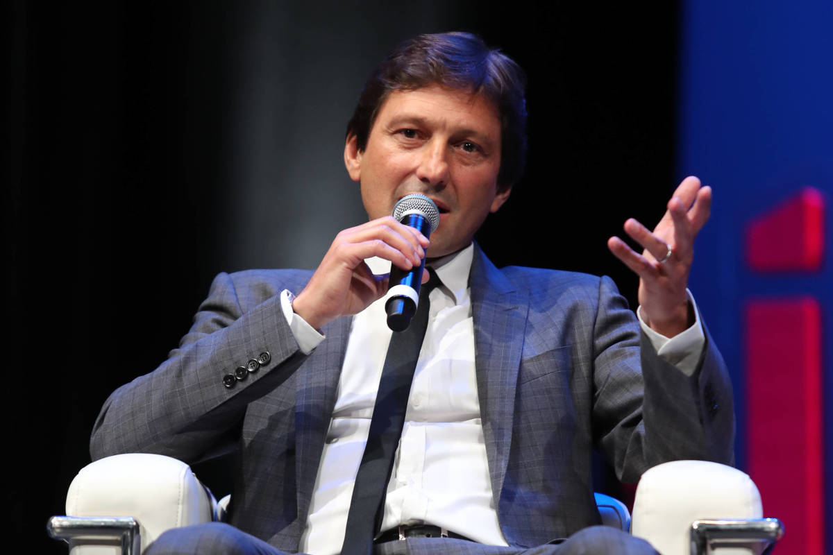 PSG sporting director Leonardo pictured speaking in 2021