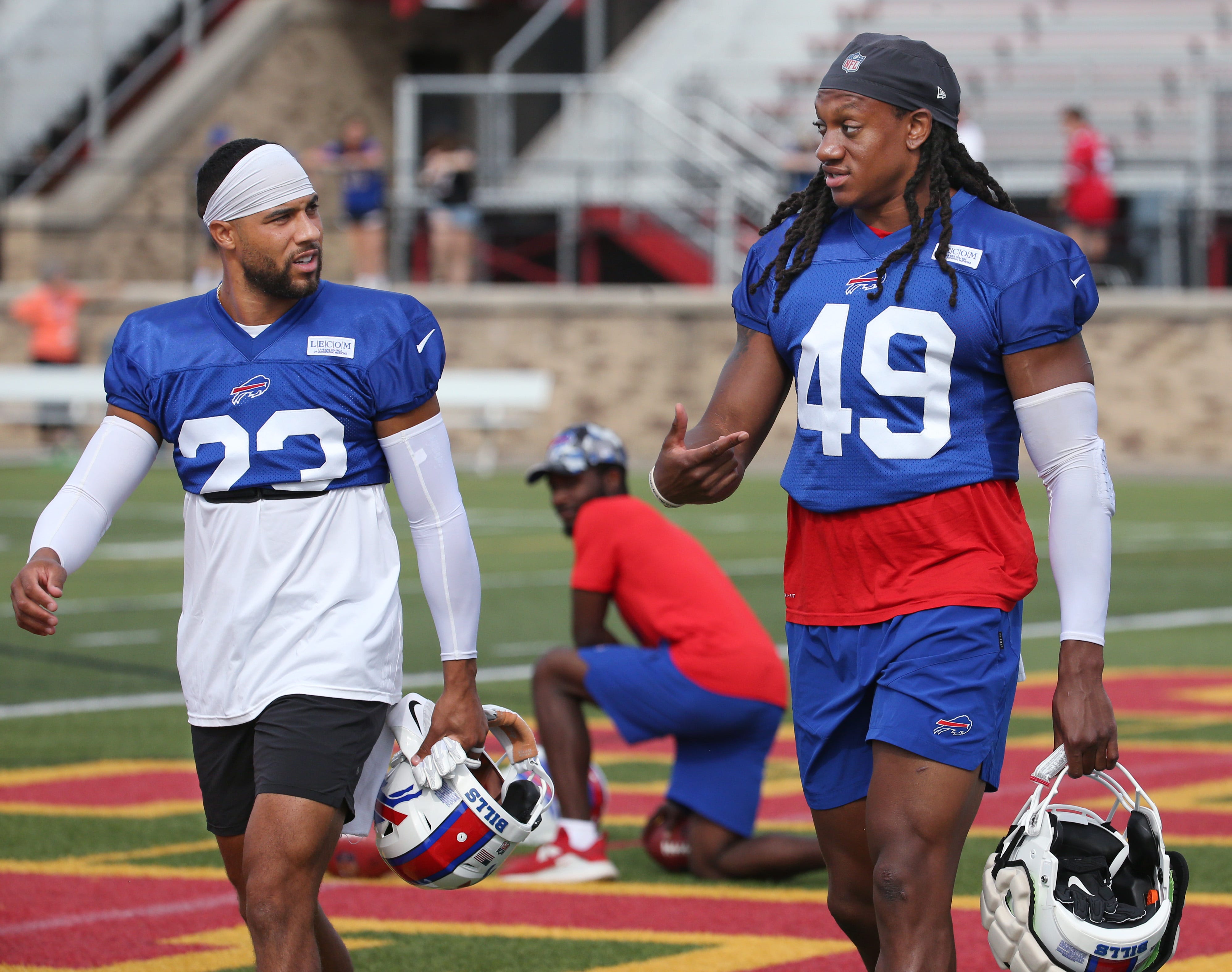 Tremaine Edmunds of the Buffalo Bills walks to the locker room during