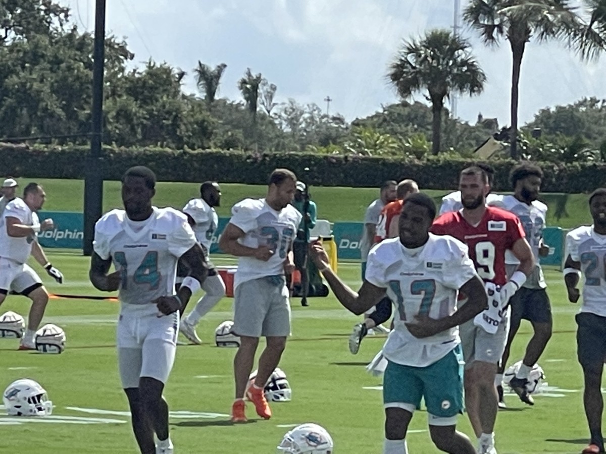 Miami Dolphins fullback Alec Ingold (30) runs a play during an NFL