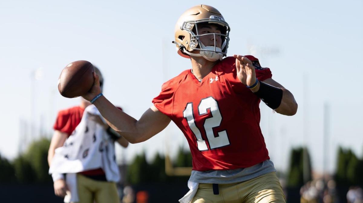 Notre Dame's Tyler Buchner Learning To Add Leadership To His Playmaking ...