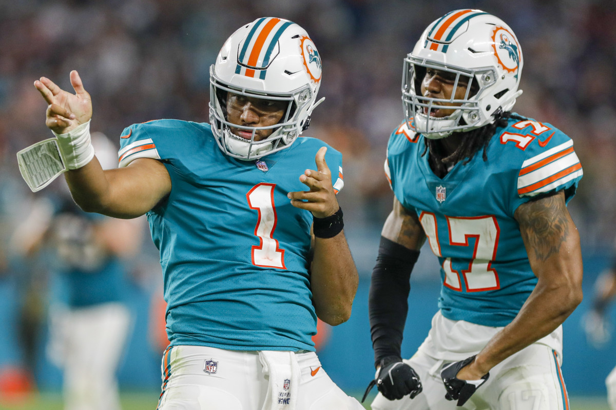 Dolphins orange jersey for practice player of the day tracker