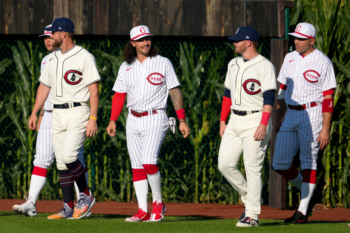 Hottest 2022 Field of Dreams Game MLB gear includes Chicago Cubs and  Cincinnati Reds jerseys 