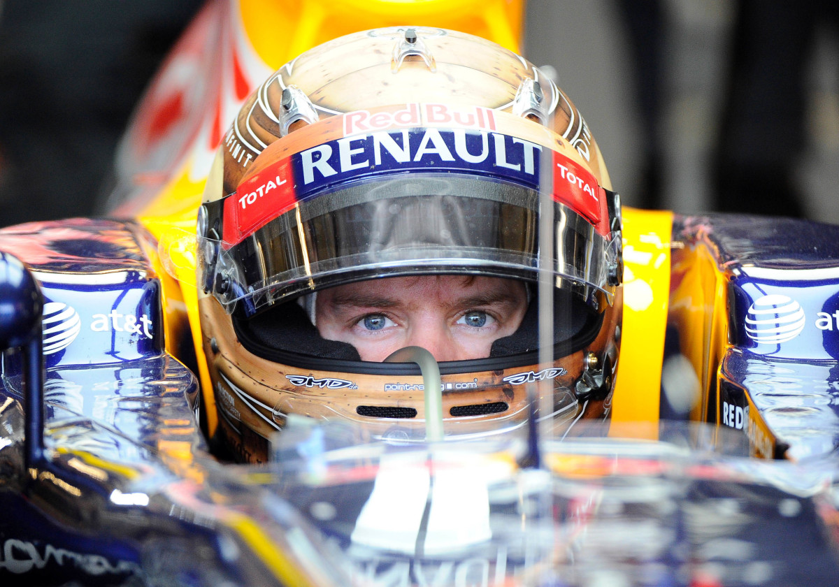 Sebastian Vettel was ultra-focused as he won his third of what would be four consecutive championships in 2012. Photo: USA Today Sports / Jerome Miron