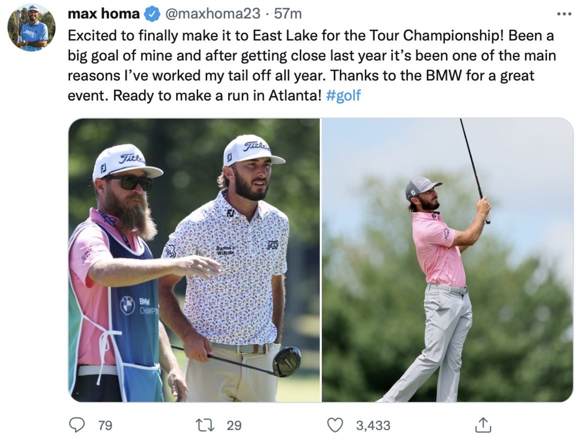 Max Homa's tweet