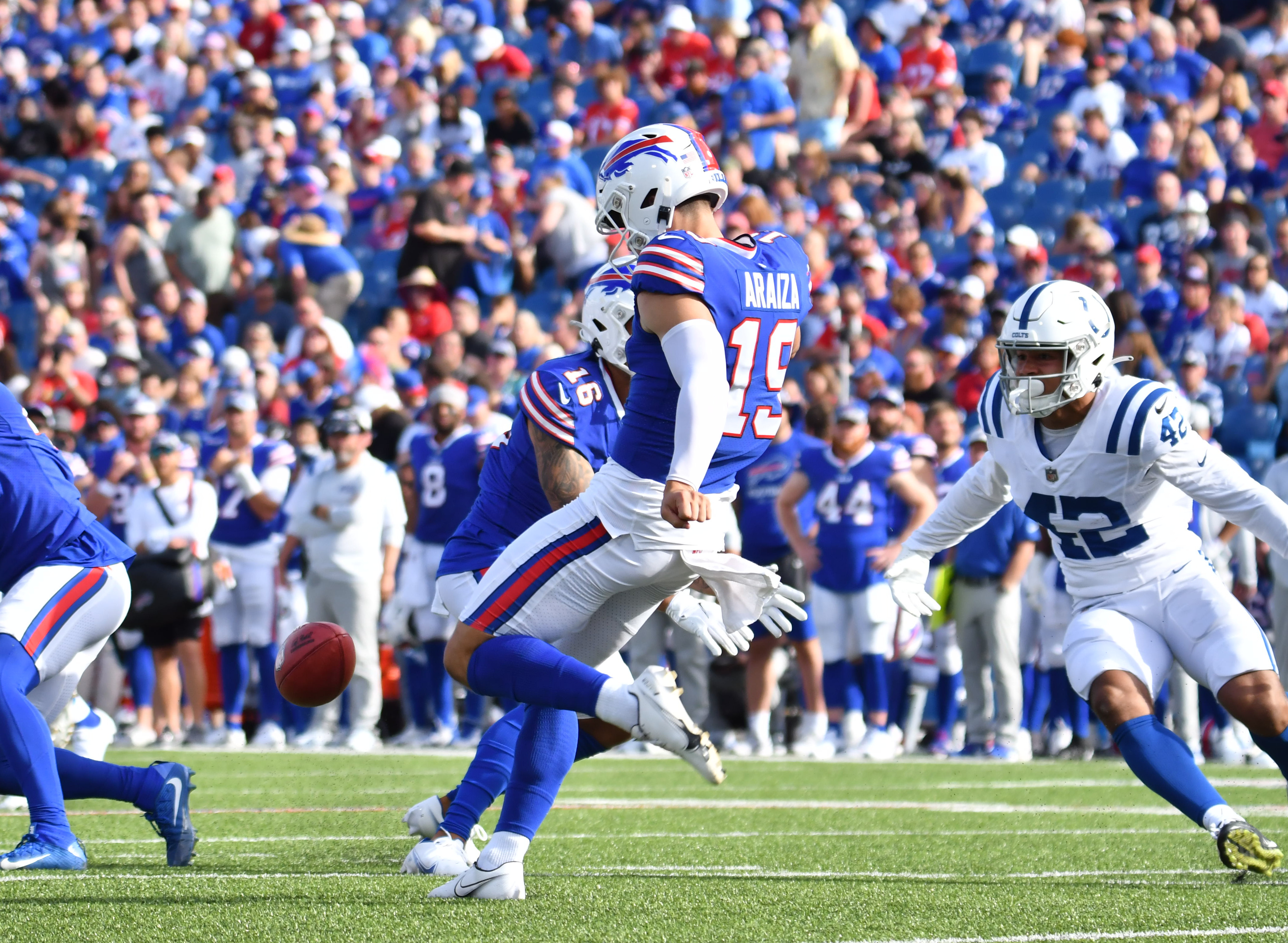 Buffalo Bills punter Matt Haack before a preseason NFL football