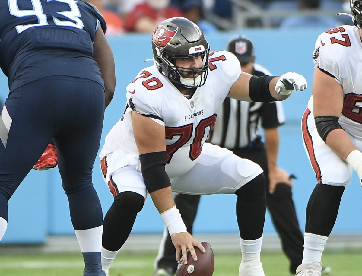 Tampa Bay Buccaneers center Robert Hainsey (70) in action during