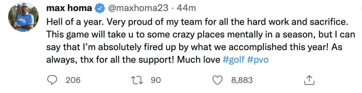 Max Homa tweet