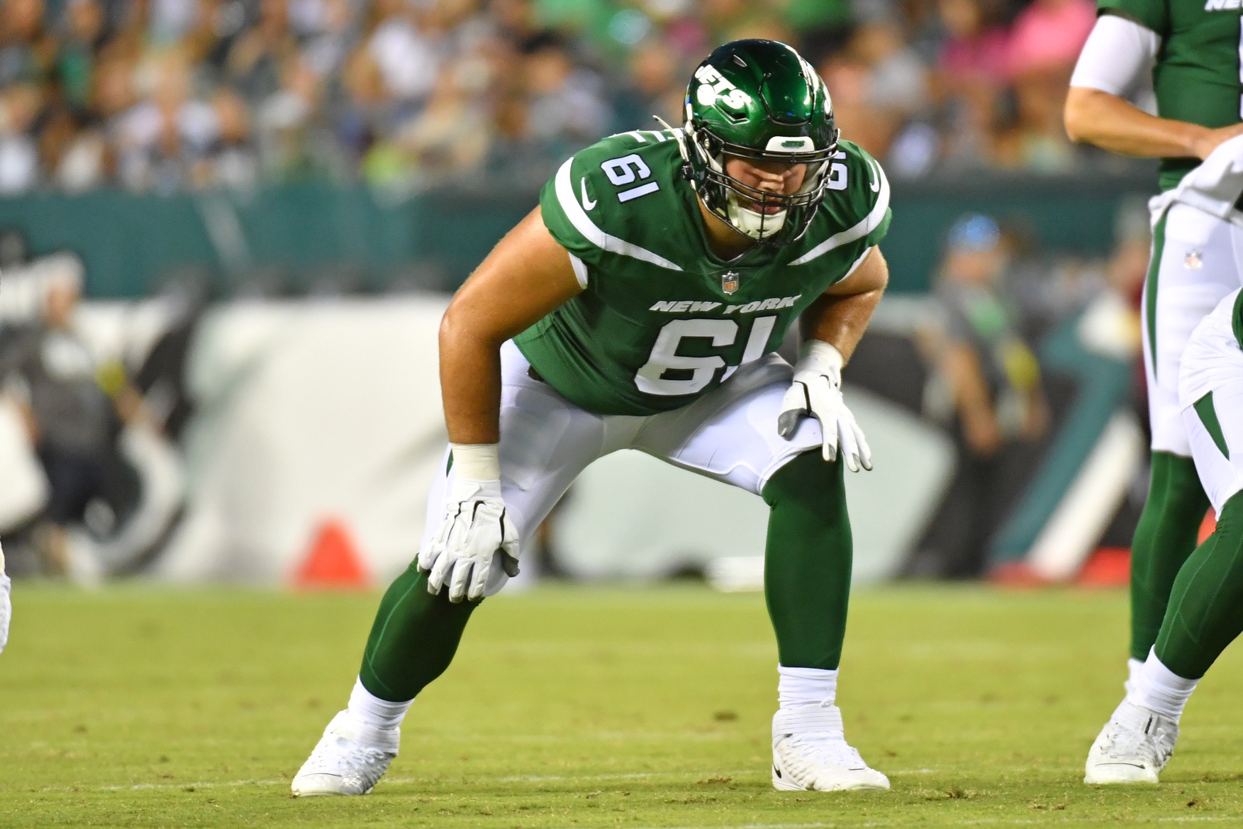 New York Jets offensive tackle Max Mitchell (61) blocks during an NFL  football game, Sunday, Oct. 2, 2022, in Pittsburgh, PA. (AP Photo/Matt  Durisko Stock Photo - Alamy