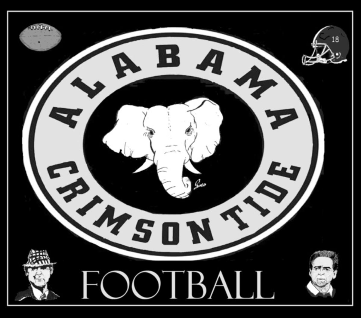 Crimson Tikes: Alabama Football Black and White