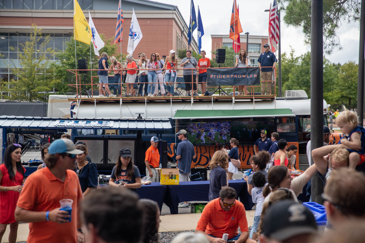 The party is underway as fans wait for Tiger Walk to begin prior to the San Jose State vs Auburn game on Saturday, Sept. 10, 2022.