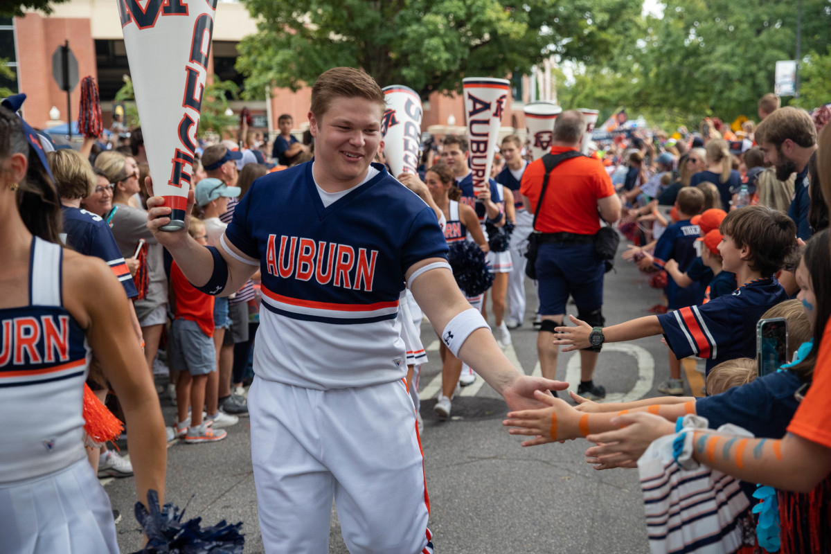 The Auburn Cheerleaders lead out for Tiger Walk prior to the San Jose State vs Auburn game on Saturday, Sept. 10, 2022.