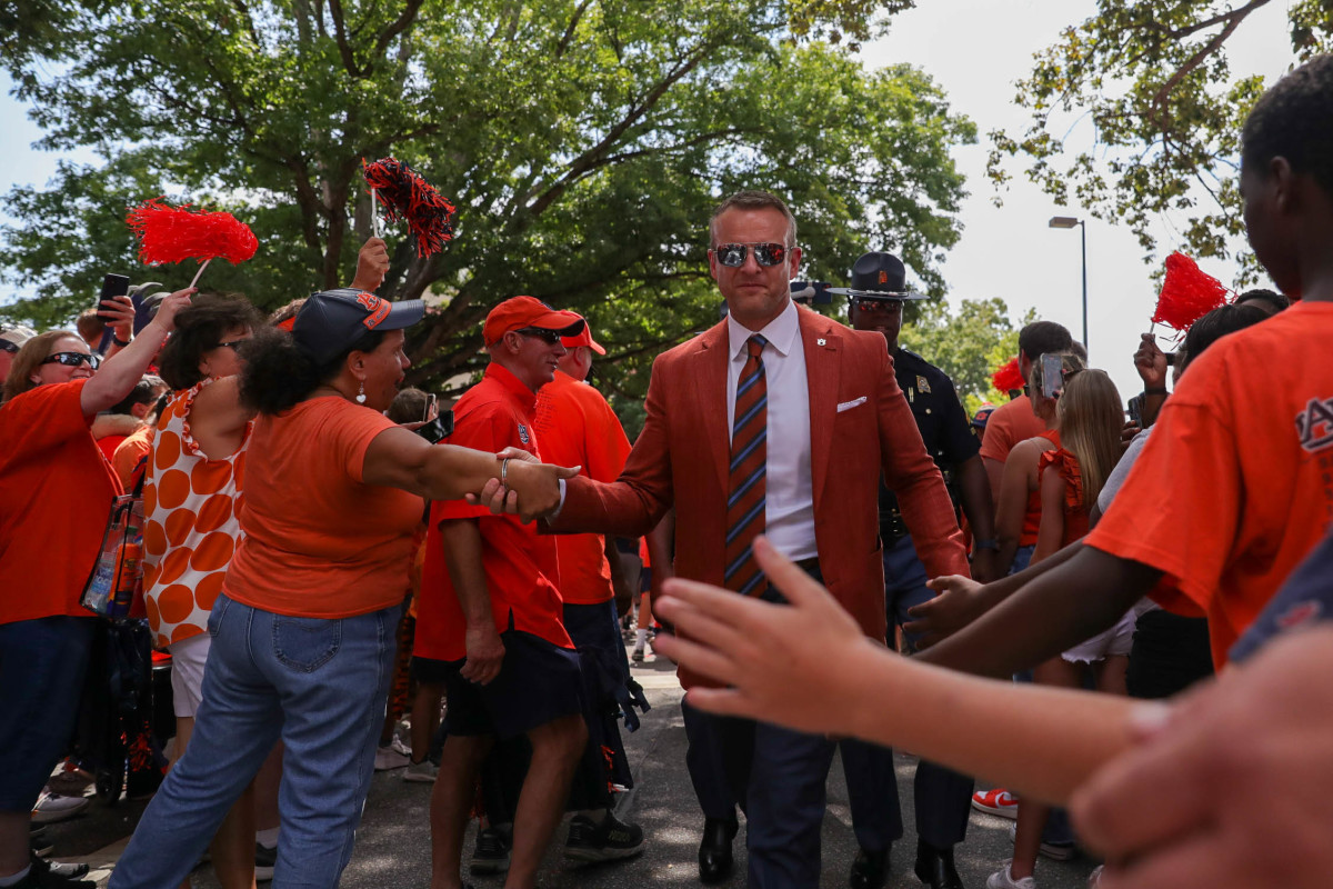 Auburn Tigers head coach Bryan Harsin during Tiger Walk on Saturday, Sept. 17, 2022.