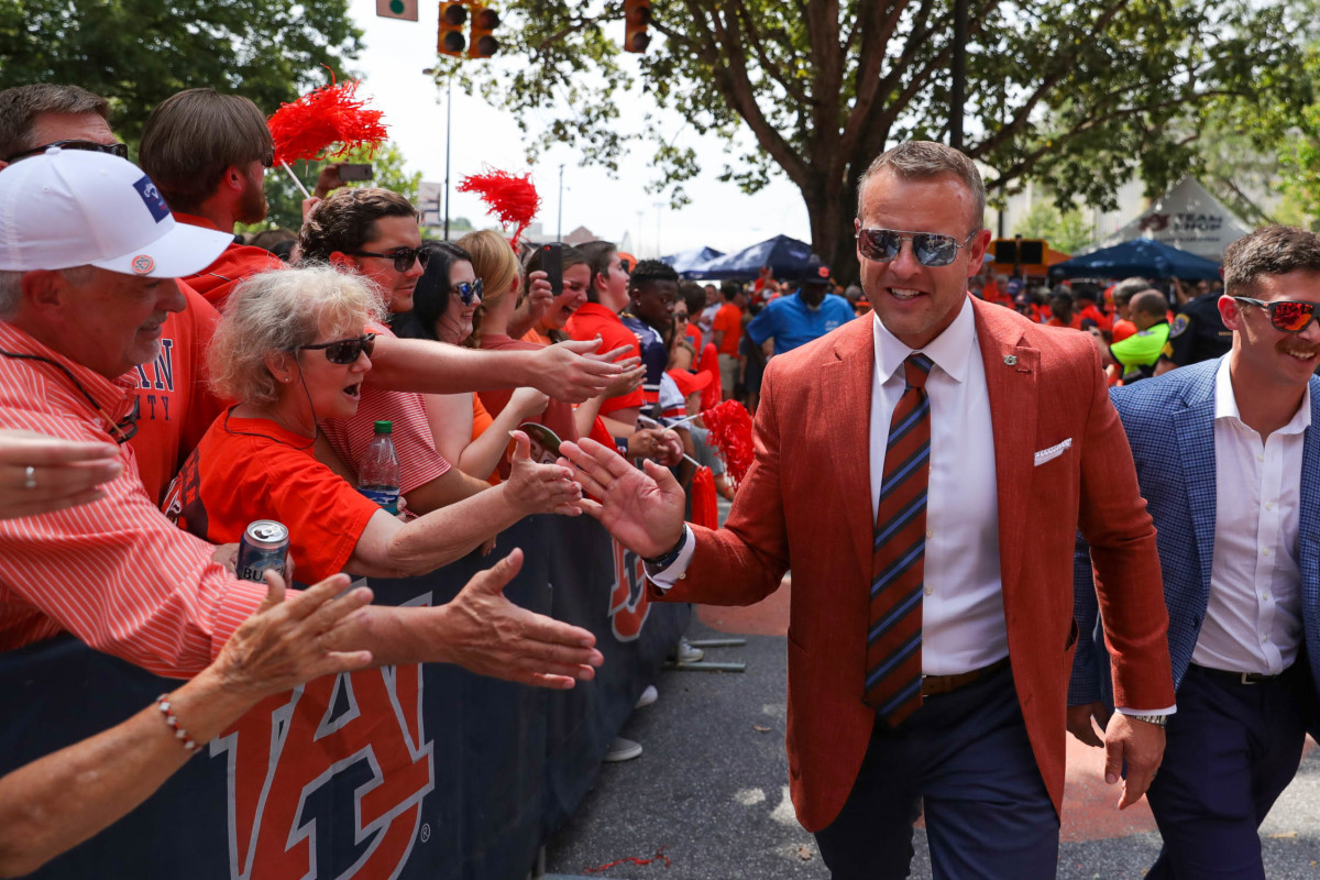 Auburn Tigers head coach Bryan Harsin during Tiger Walk on Saturday, Sept. 17, 2022.