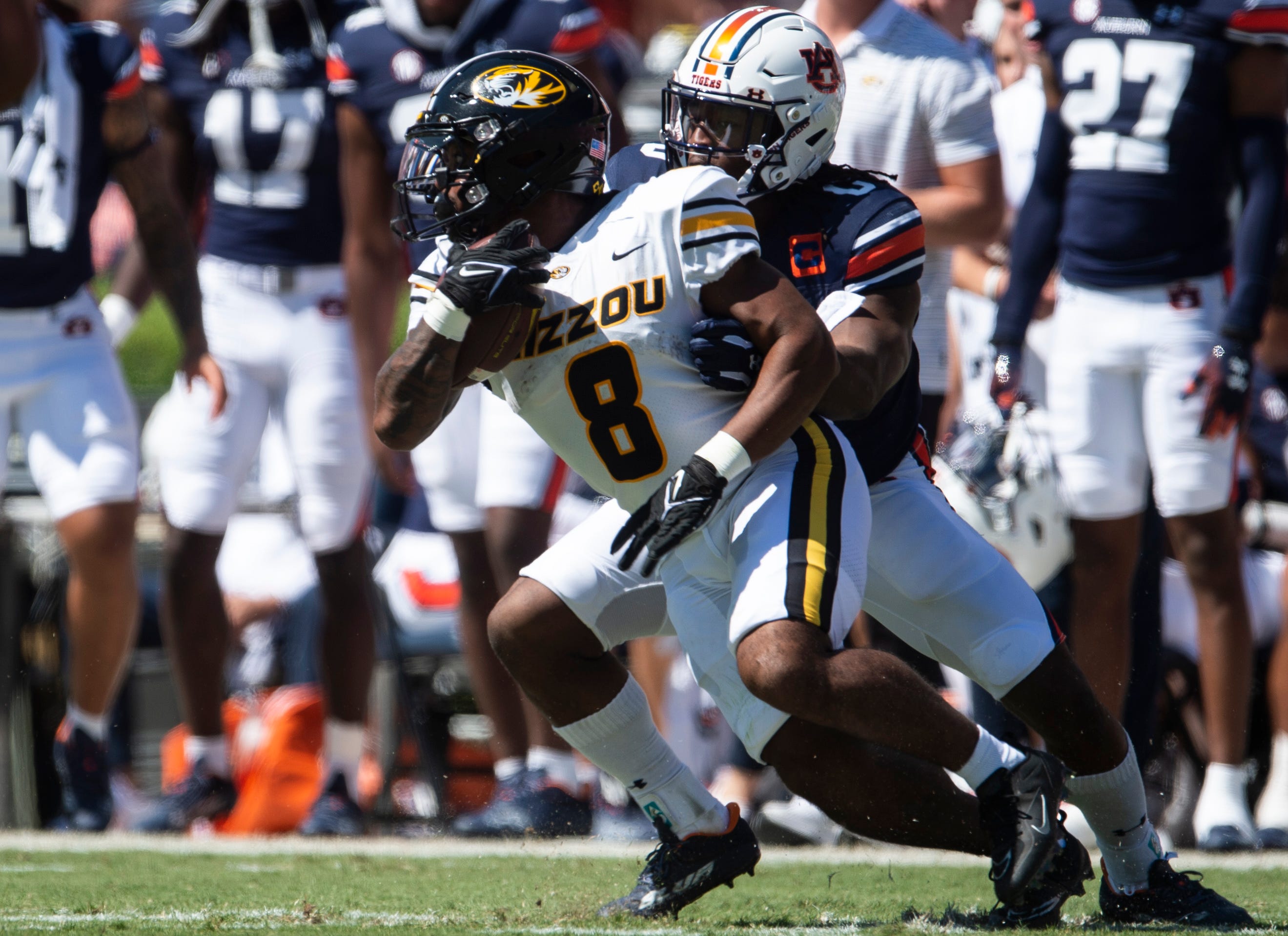 Missouri Tigers RB Nathaniel Peat Fumbles Away OT Win Vs. Auburn Tigers ...