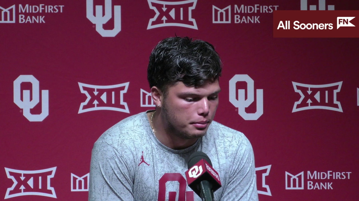 WATCH: Oklahoma QB Dillon Gabriel Kansas State Postgame - Sports ...