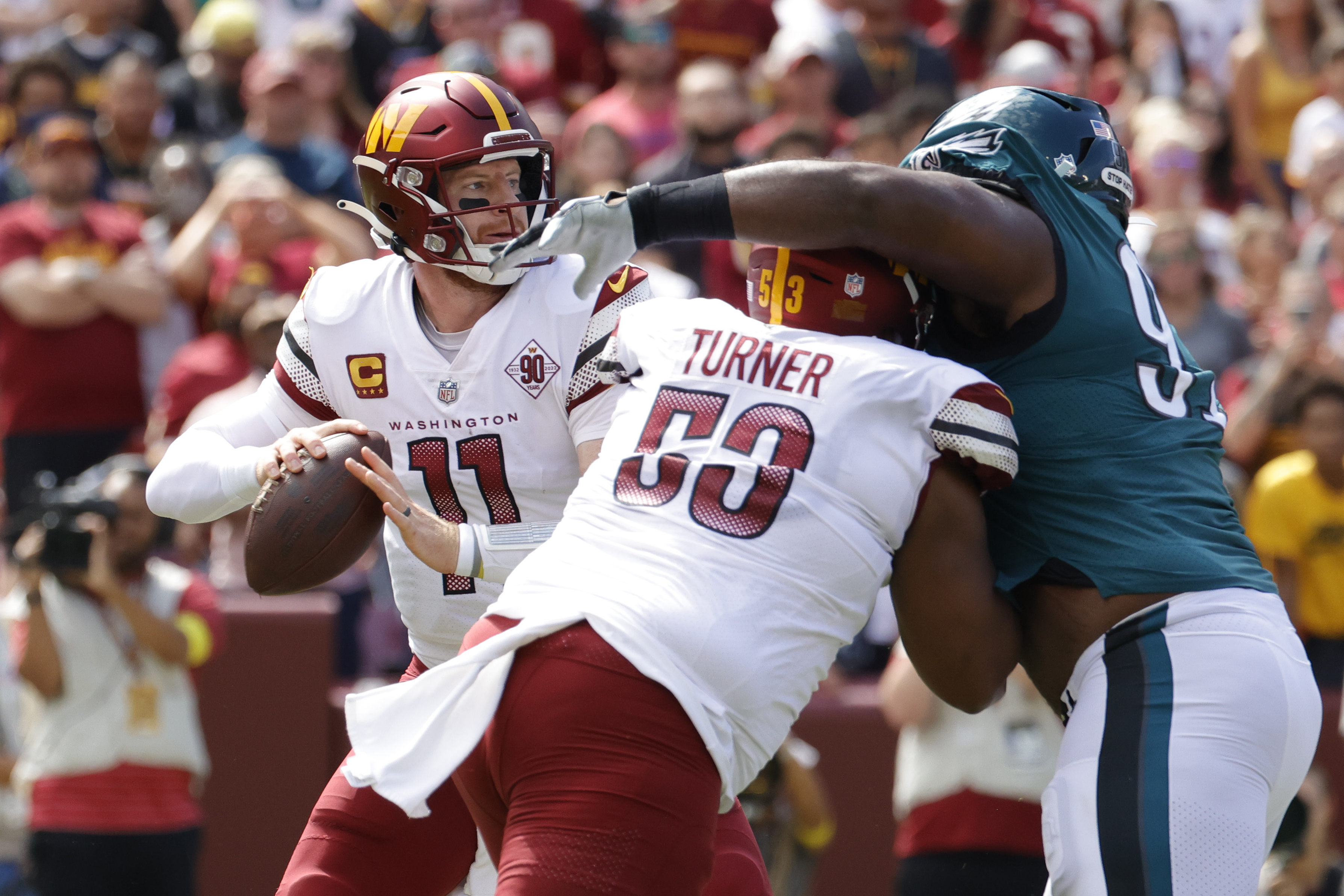 Washington Commanders Putting Pressure on Philadelphia Eagles in First Half  - Sports Illustrated Washington Football News, Analysis and More