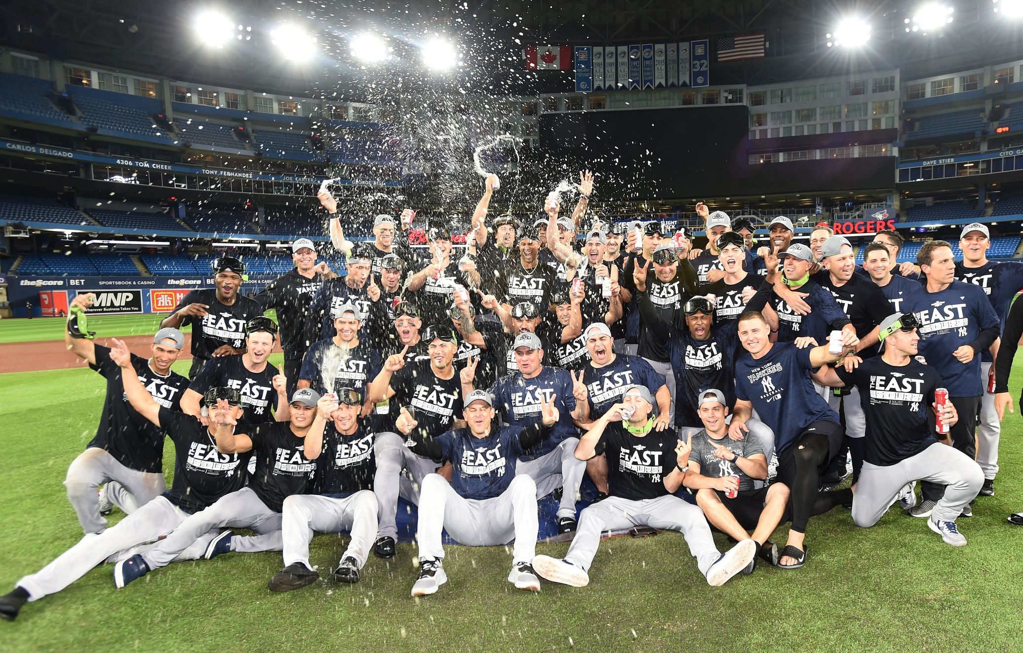 Yankees Celebrate Clinching Division Title 