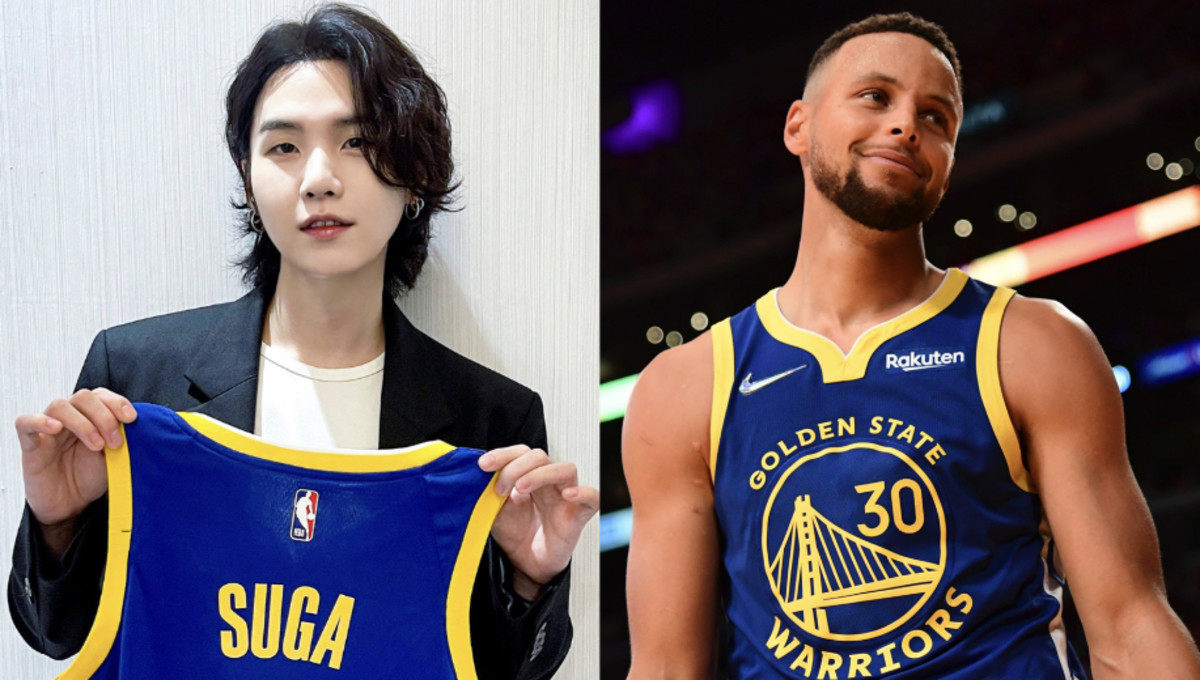 K-pop X NBA : Fans react to BTS' Suga's sweet exchanges with the Golden  State Warriors