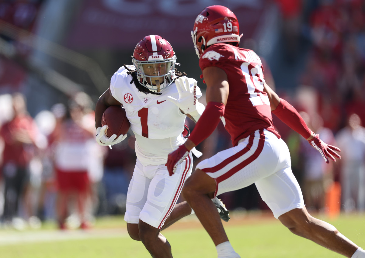 Alabama Run Game Blasts Arkansas in Relief of Bryce Young