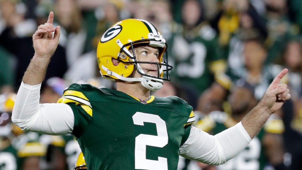 November 15, 2020: Green Bay Packers kicker Mason Crosby #2 kicks a field  goal during the NFL Football game between the Jacksonville Jaguars and the Green  Bay Packers at Lambeau Field in