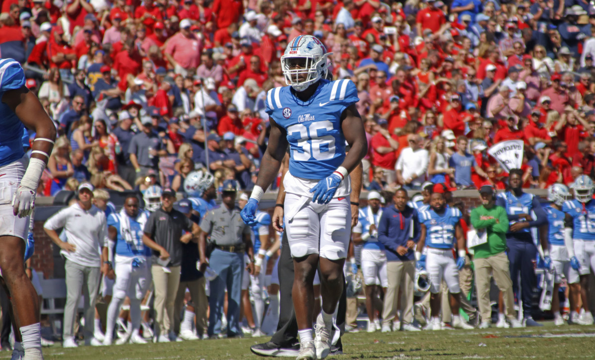 Ole Miss Linebacker Ashanti Cistrunk earned the title of Southeastern Conference Defensive Player of the Week