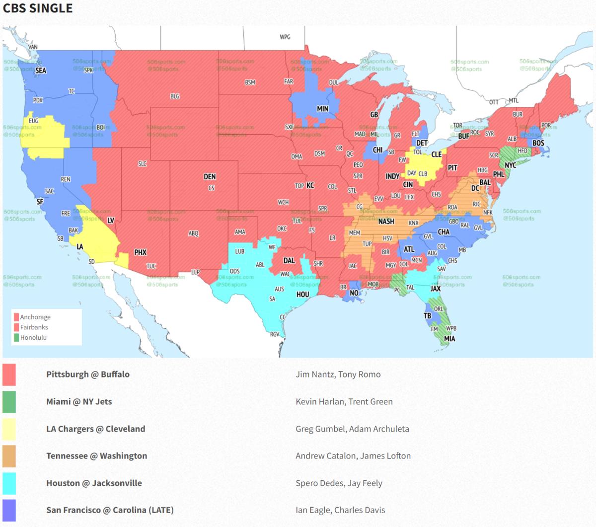 NFL Week 5 Coverage Map: Who Can Watch Cardinals-Eagles? - Sports