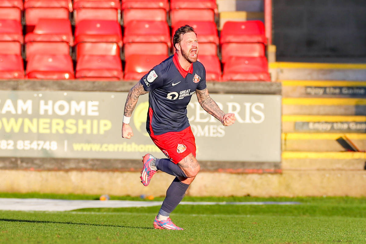 Chris Magiure celebrates for Sunderland