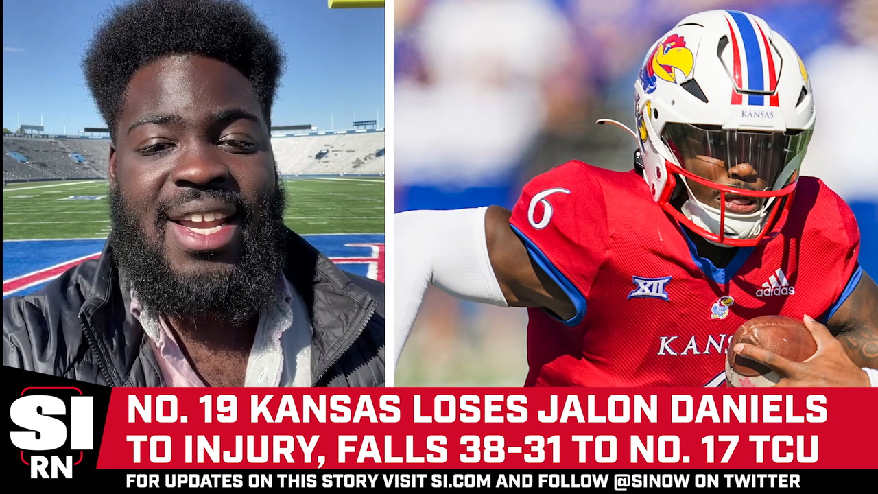 Kansas Jayhawks Team-Issued #7 Red Helmet from the Football