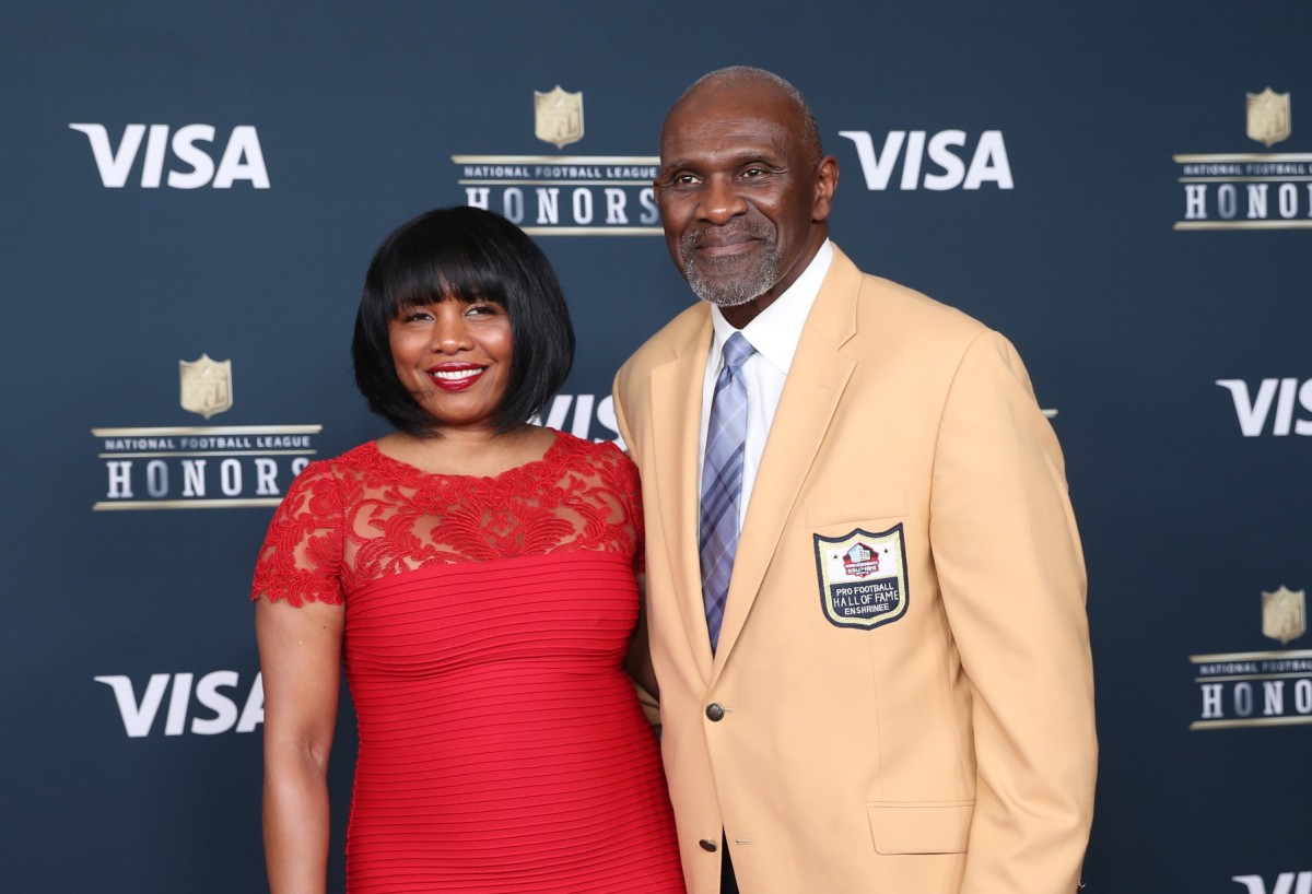 Feb 4, 2017; Houston, TX, USA; NFL Hall of Famer Harry Carson arrives on the red carpet prior to the 6th Annual NFL Honors at Wortham Theater.