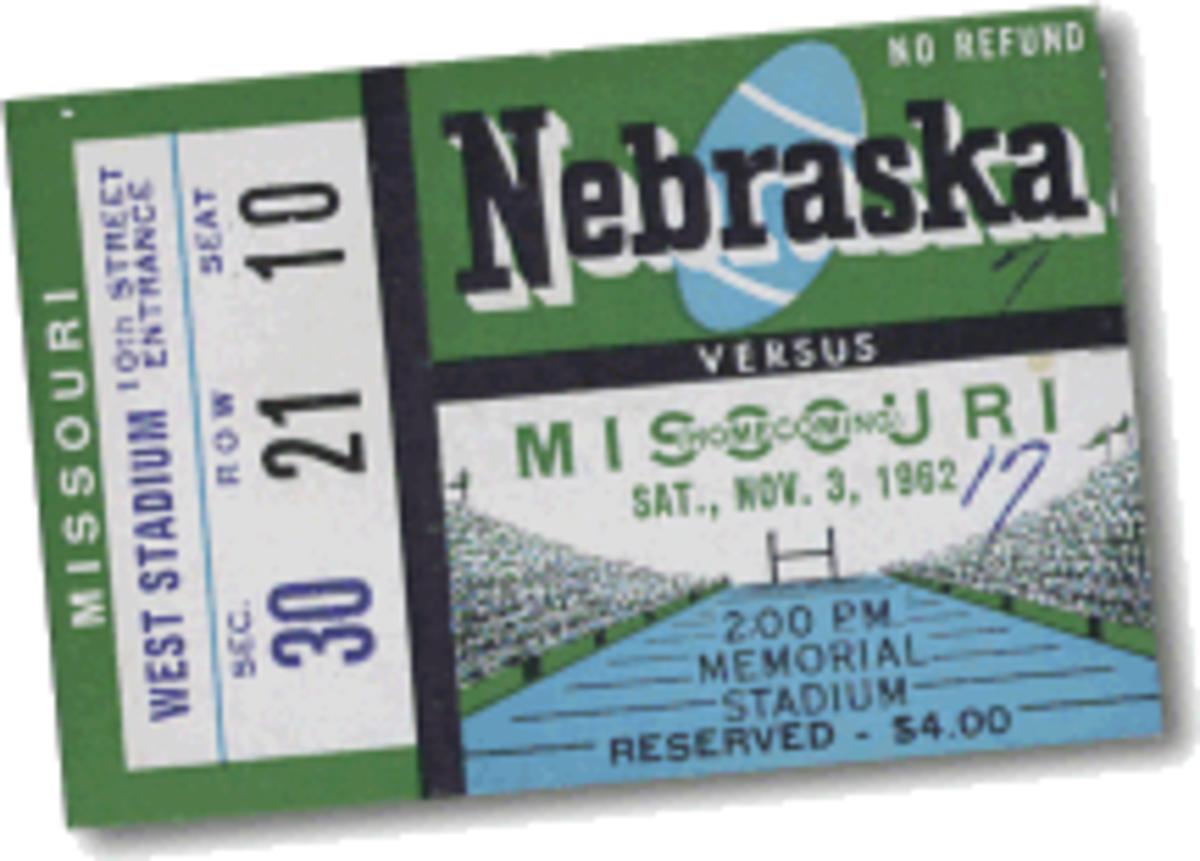 1962 Missouri-Nebraska football ticket first game of sellout streak