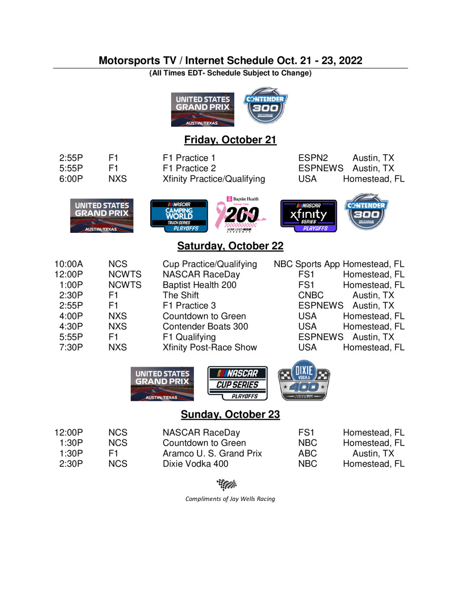 22Motorsports-TV-Schedule-October-21-23-SCHEDULE