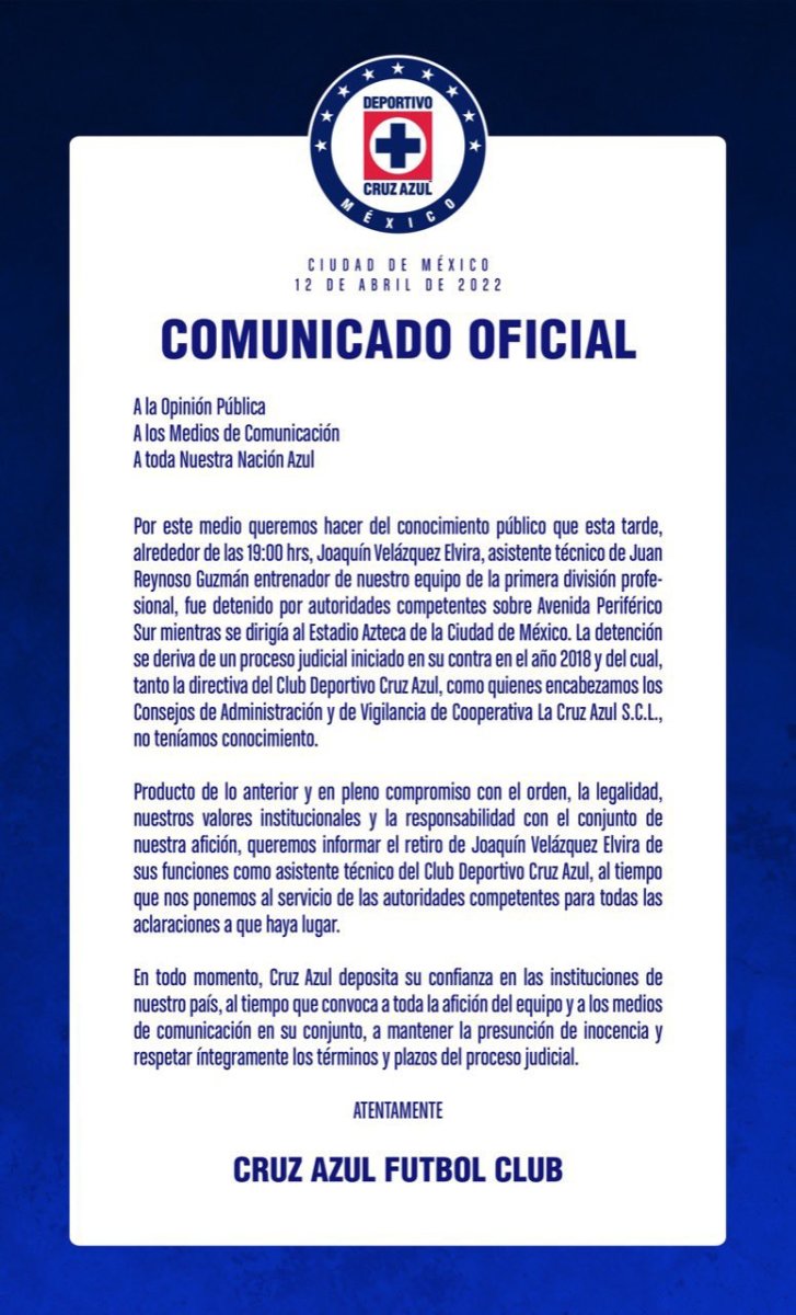 Por qué detuvieron a un auxiliar de Juan Reynoso en Cruz Azul? - Para Ganar