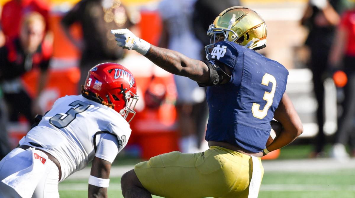 Logan Diggs Talks About His Career Day In The Notre Dame Win Over UNLV