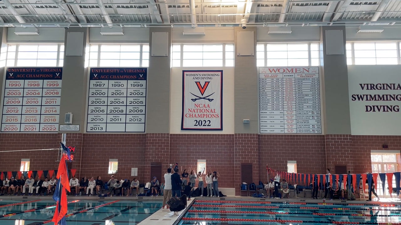 WATCH: Virginia Women’s Swim & Dive Unveils National Championship Banner