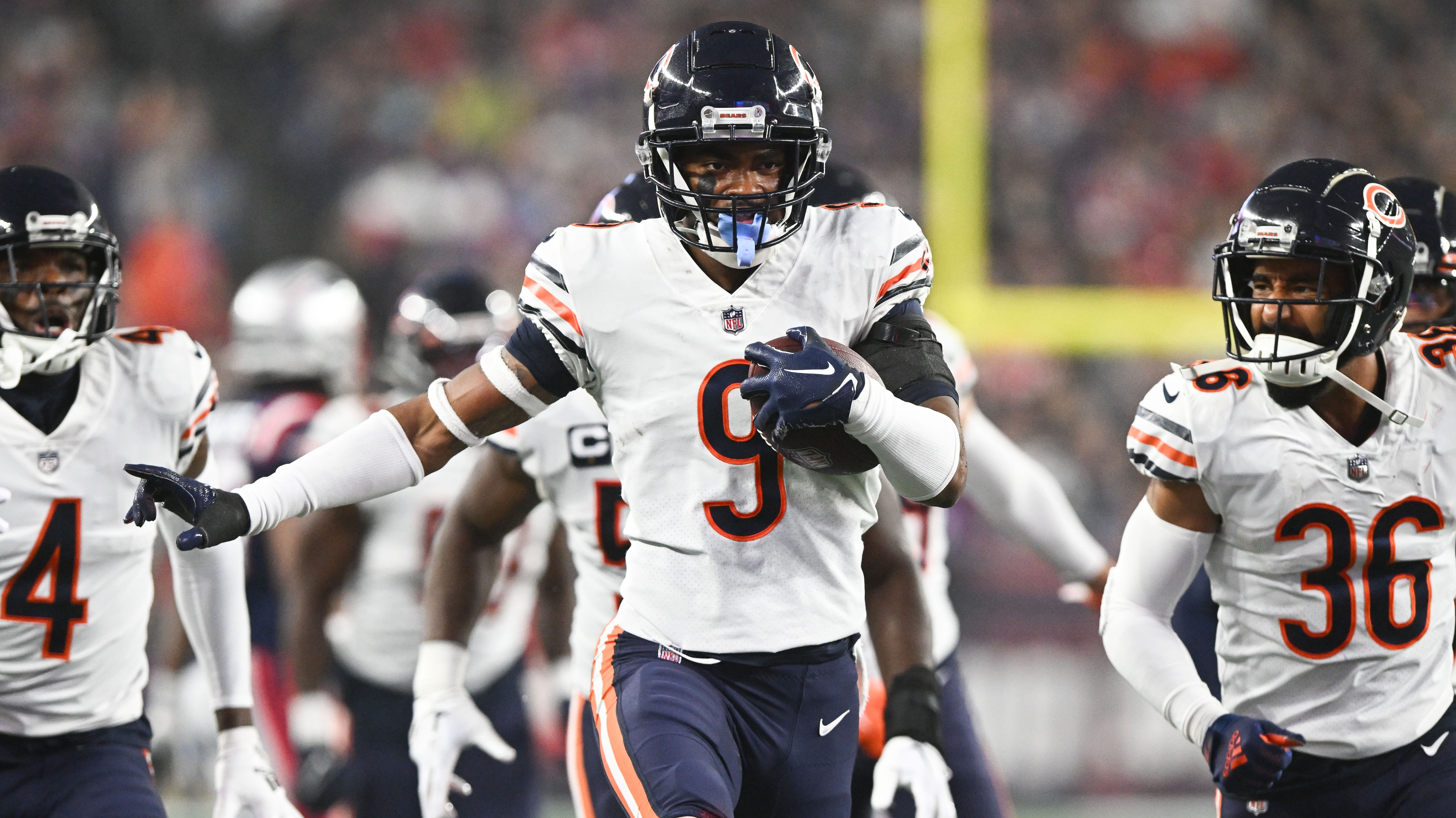 Mac Jones kicked Bears' Jaquan Brisker in the beans, then got intercepted  by him 