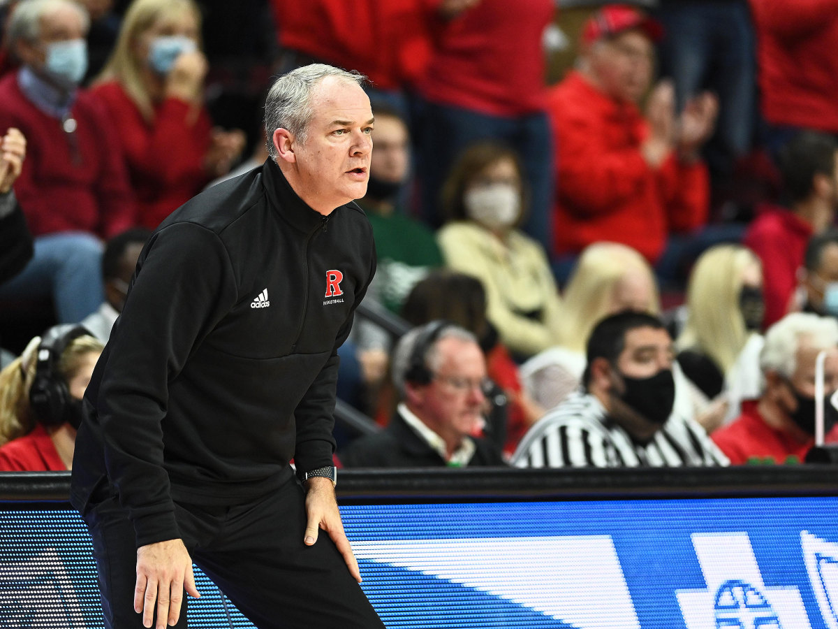 Rutgers coach Steve Pikiell looks on during a game