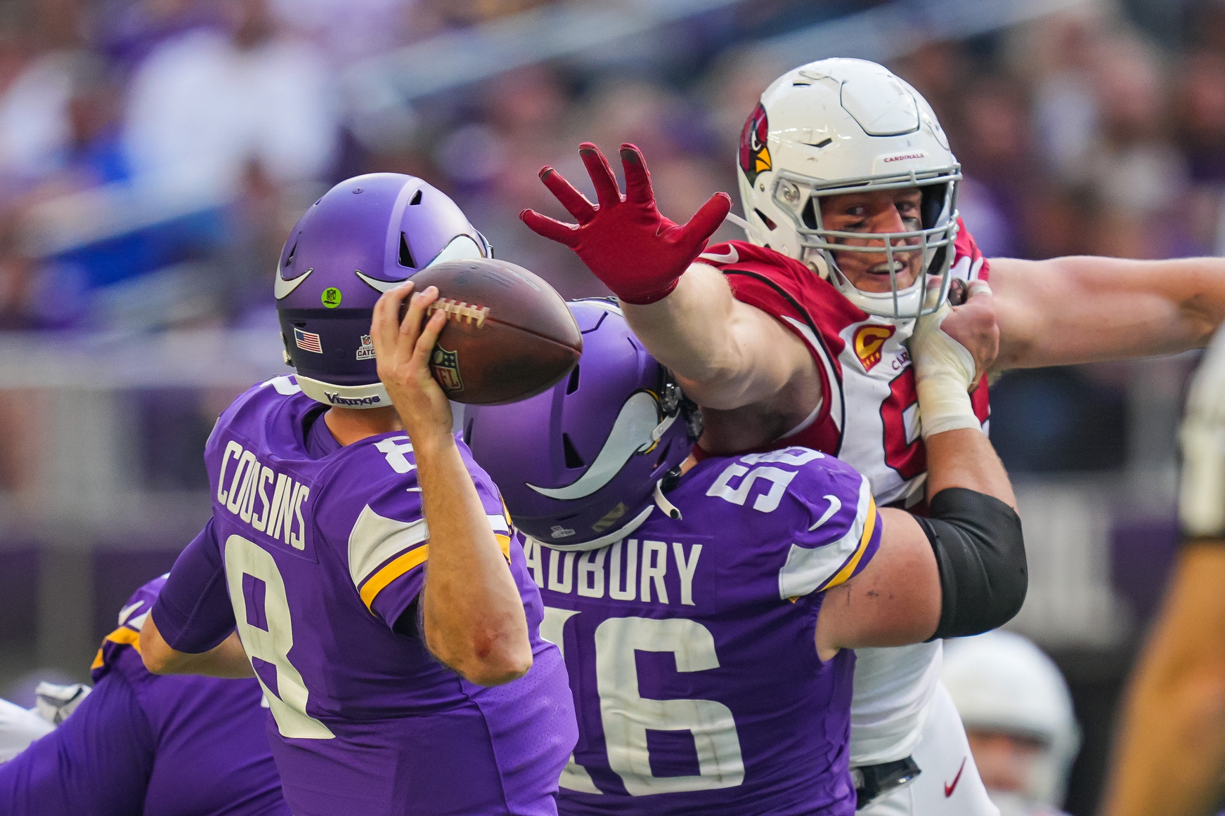 Vikings offensive PFF grades vs. Cardinals